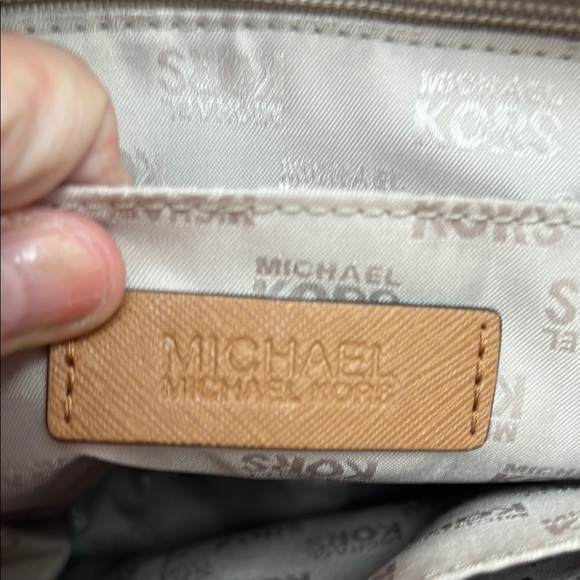 Michael Kors Black and Tan Satchel with Gold-Tone Hardware vintage never used